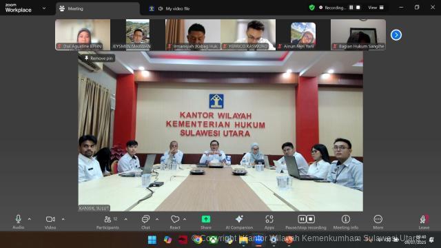 Kanwil Kemenkum Sulut Gelar FGD Perumusan Rekomendasi Hasil Analisis dan Evaluasi Perda Tahun 2025